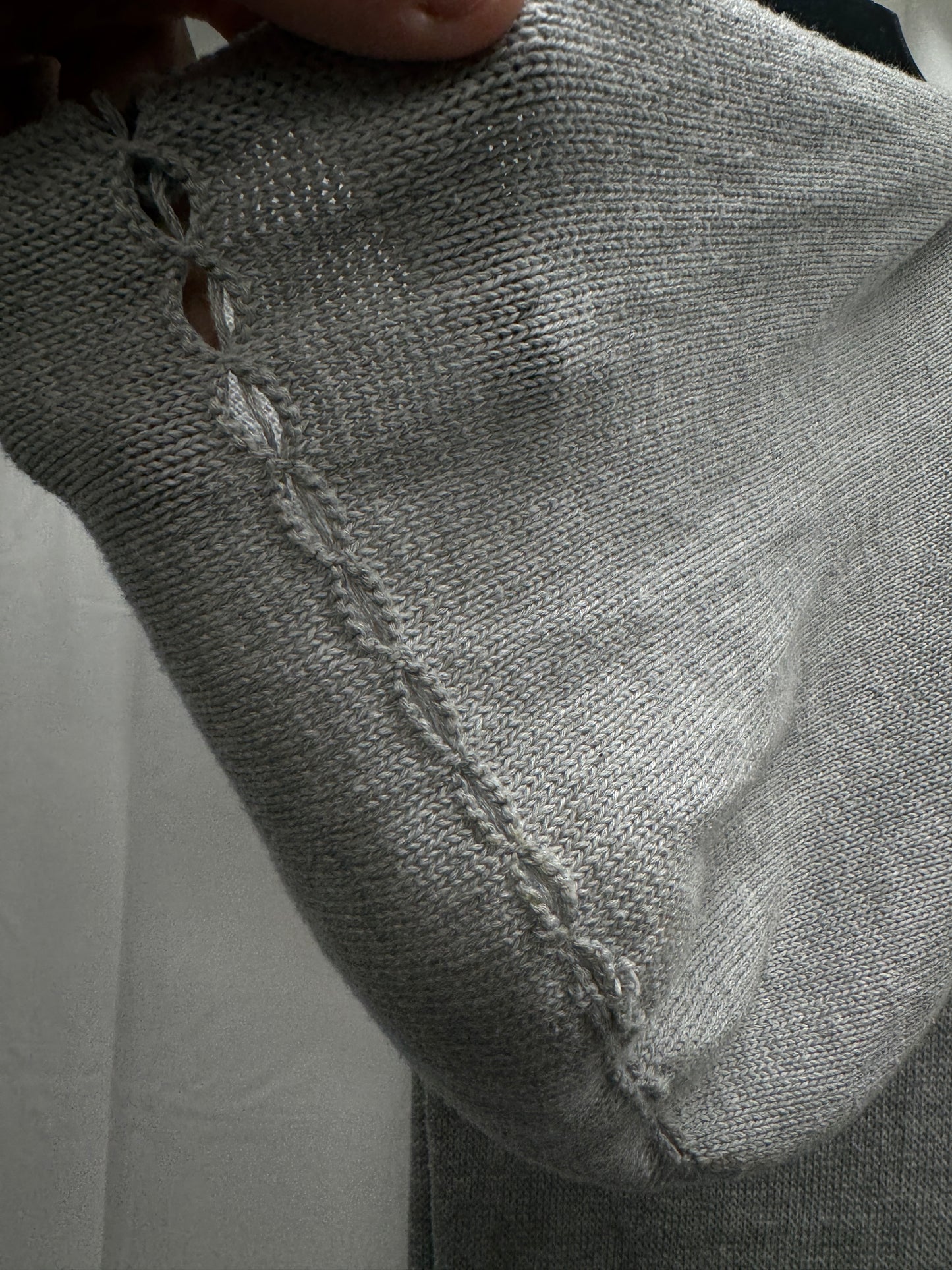Rick Owens Grey Knit Scarf Hooded Vest