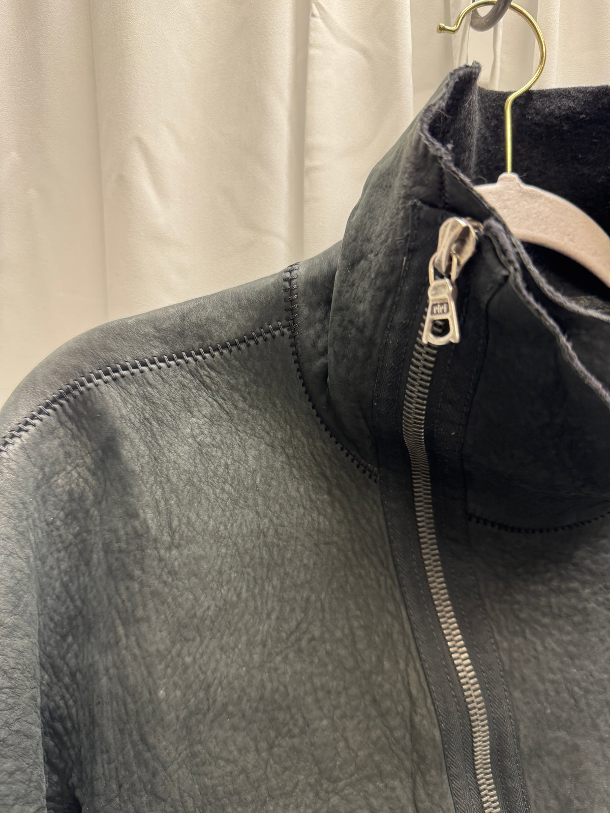 Isaac Sellam Black Textured Leather Jacket