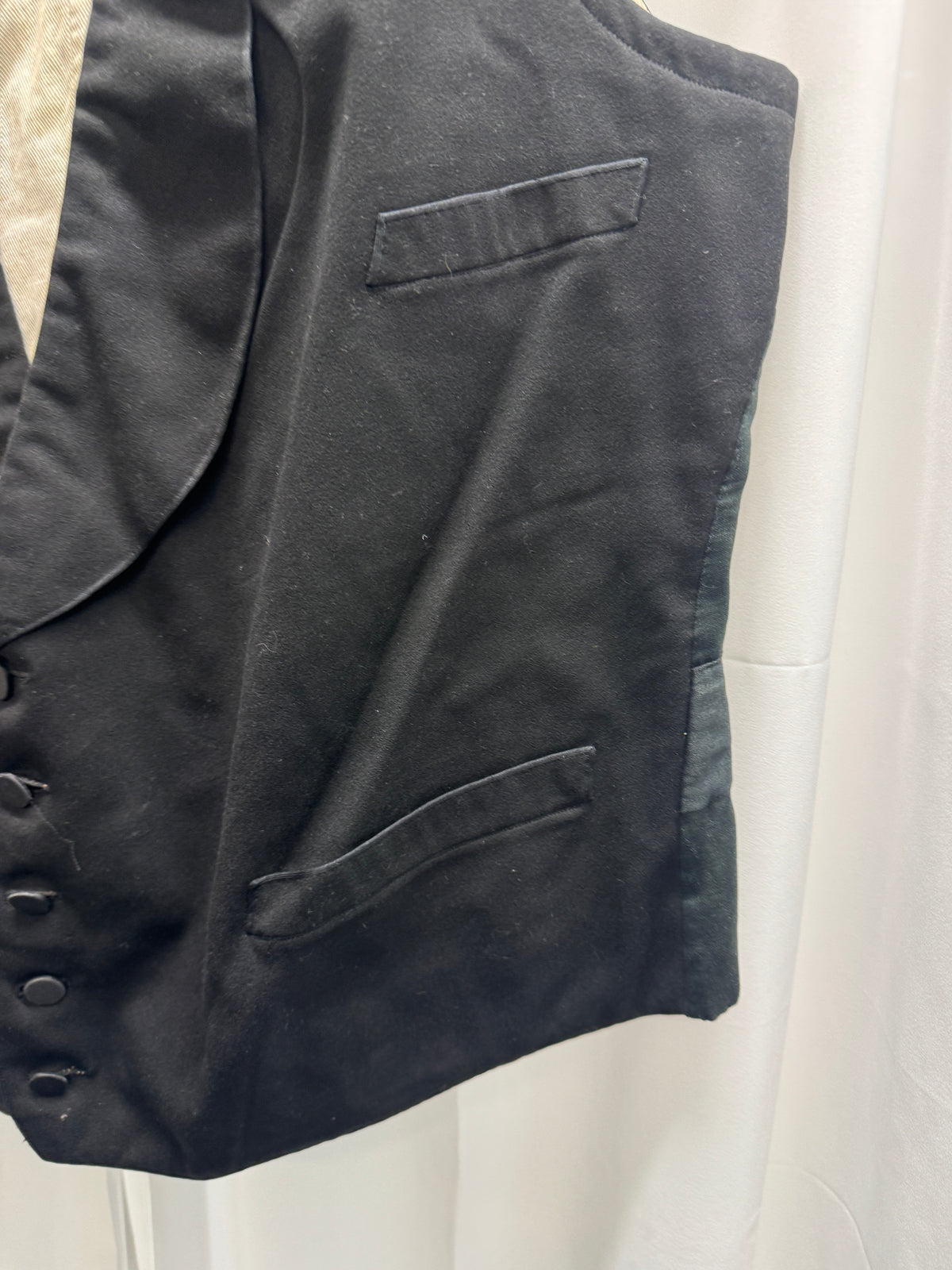 Antique c.1890-1910 Black Wool Waistcoat