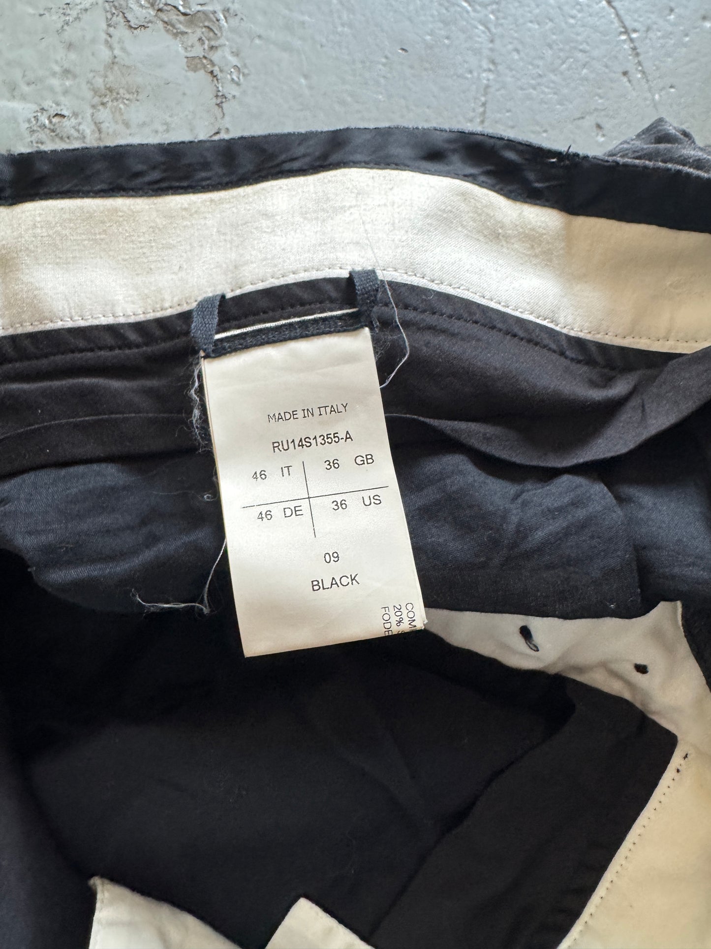 rick owens 2000s linen overlap pocket trouser