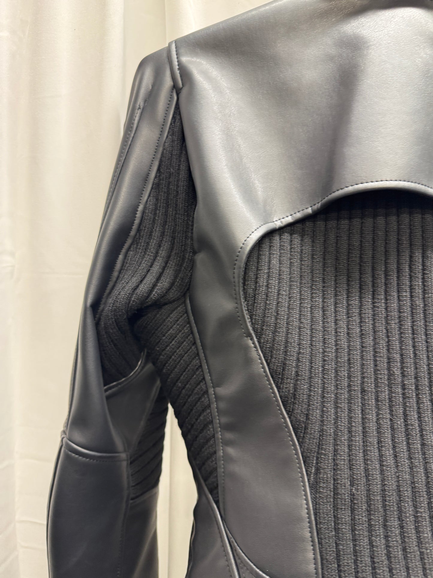 Junya Watanabe AW25 Pleather Rib Insert Moto Jacket
