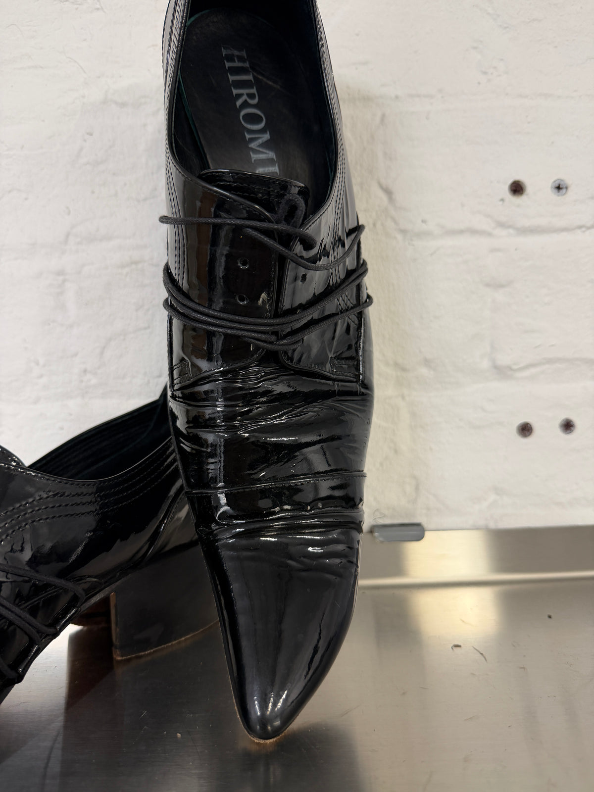 Hiromu Takahara Patent Leather Butter Knife Shoes