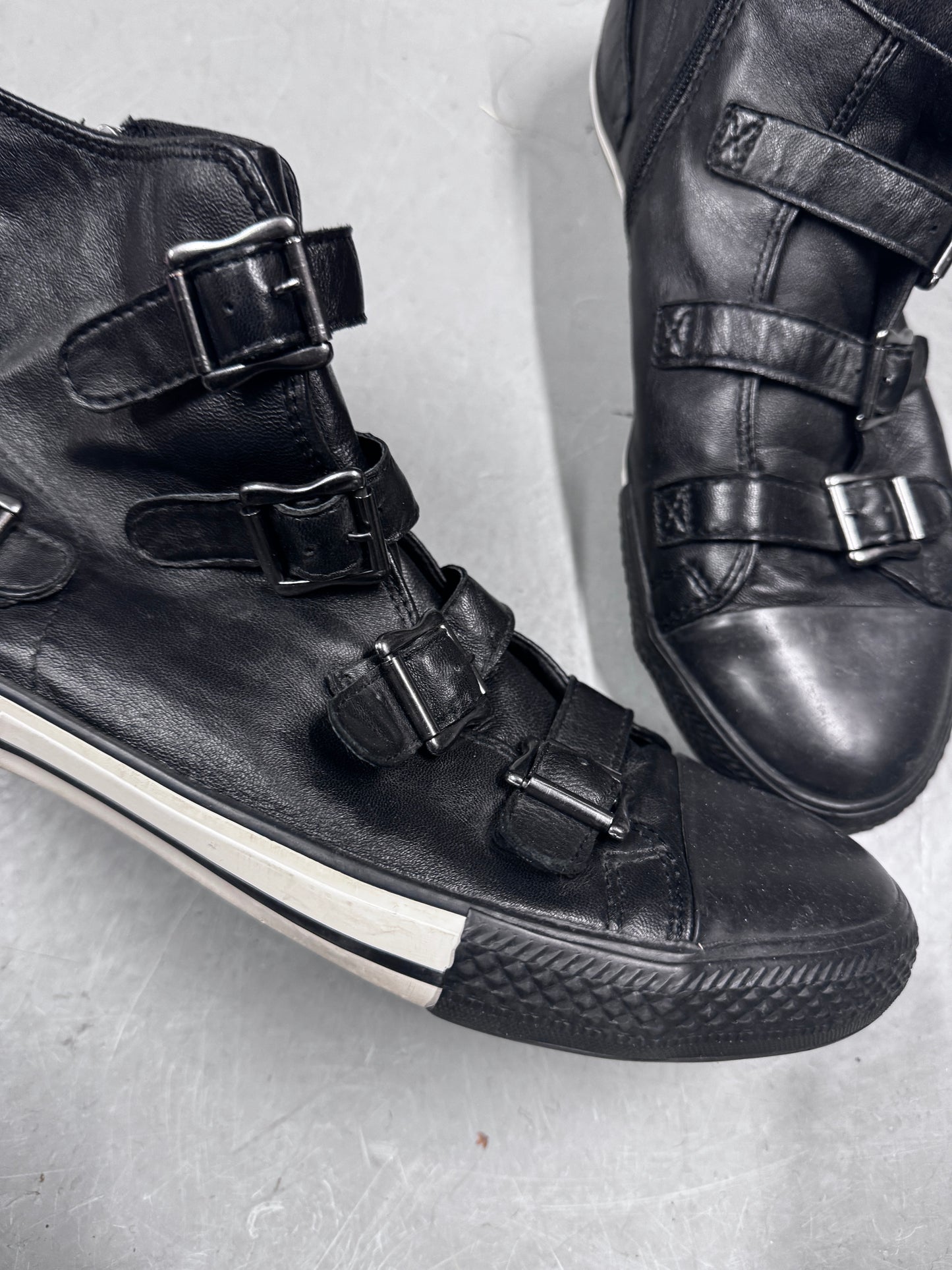 ASH Buckle Leather Converse Sneaker UK10