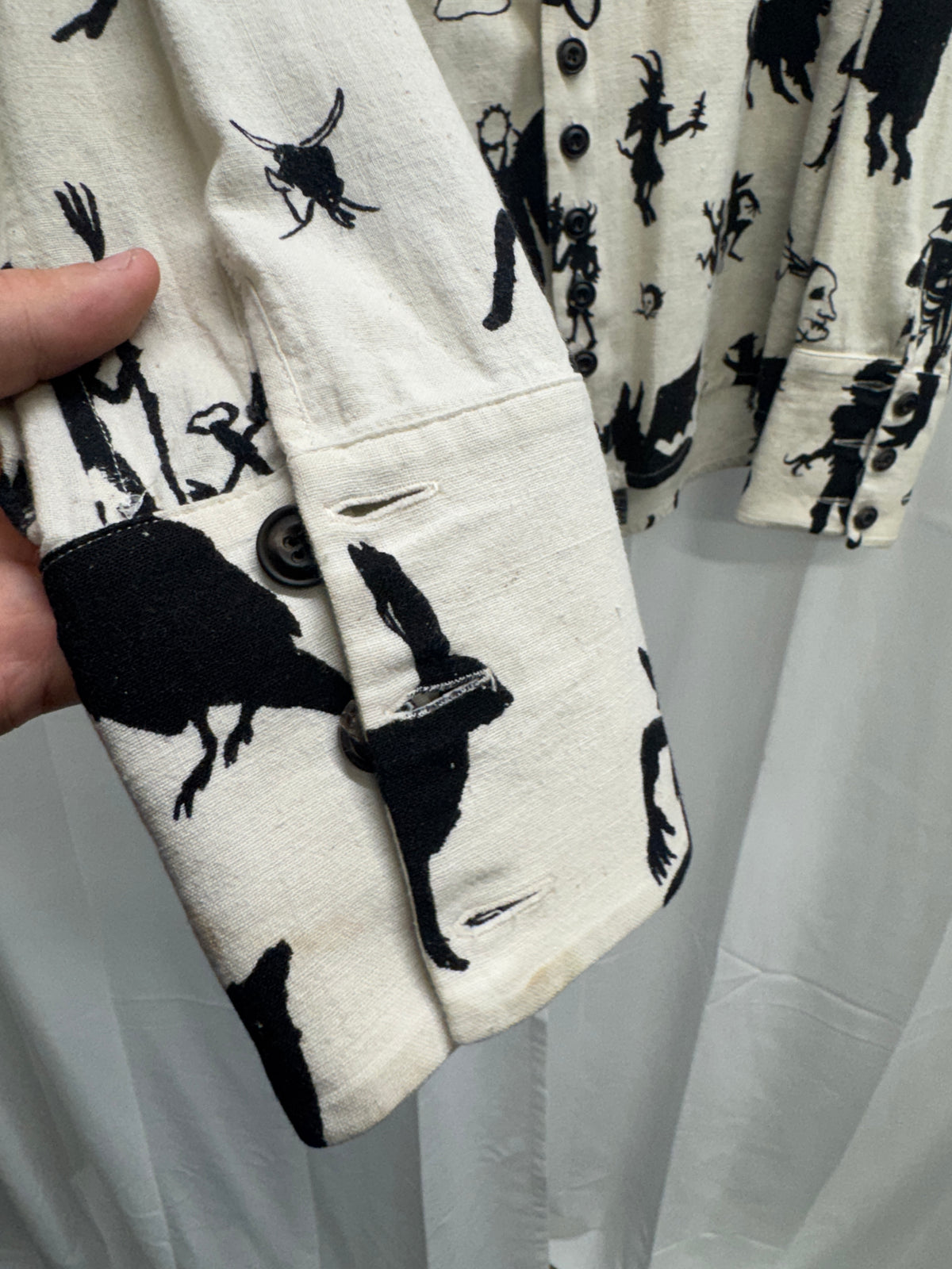 John Alexander Skelton CXI Occult Block Print Dagger Shirt