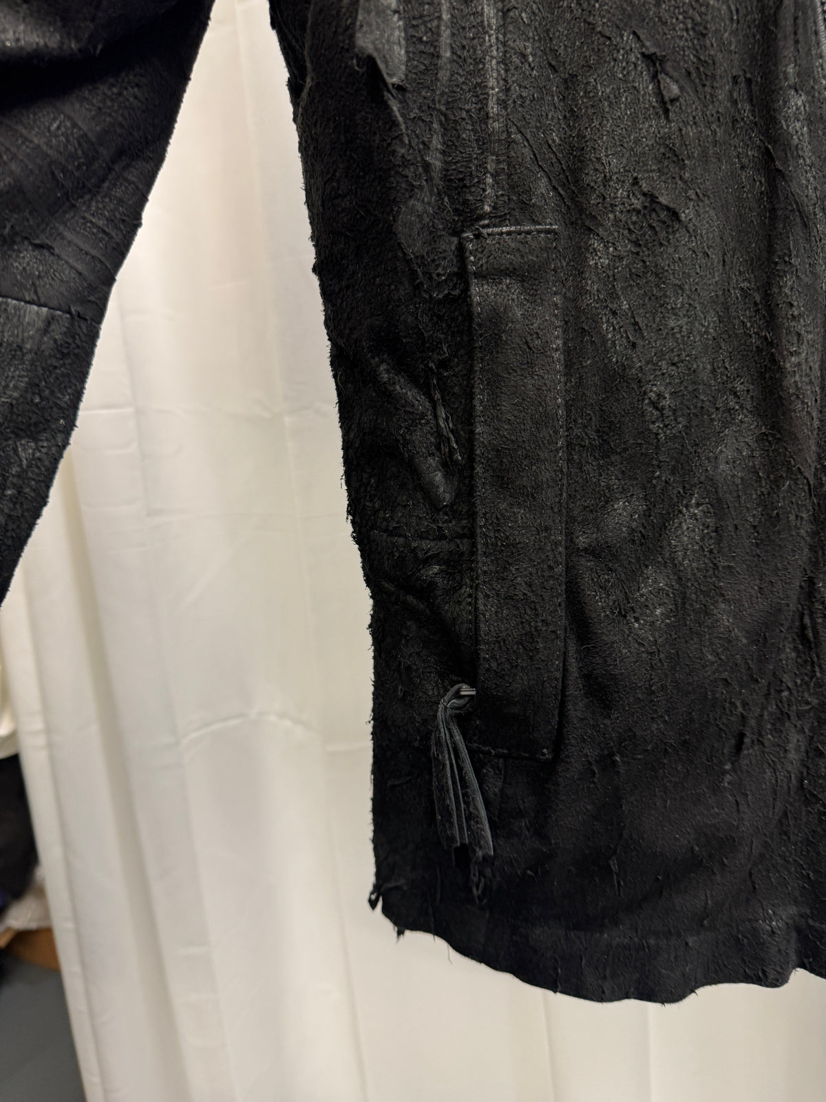 Barbara í Gongini Reverse Sheepskin Asymmetrical Leather Jacket