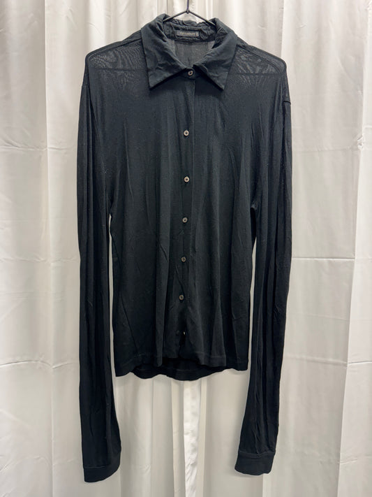 cp company soft elongated sleeve semi sheer shirt