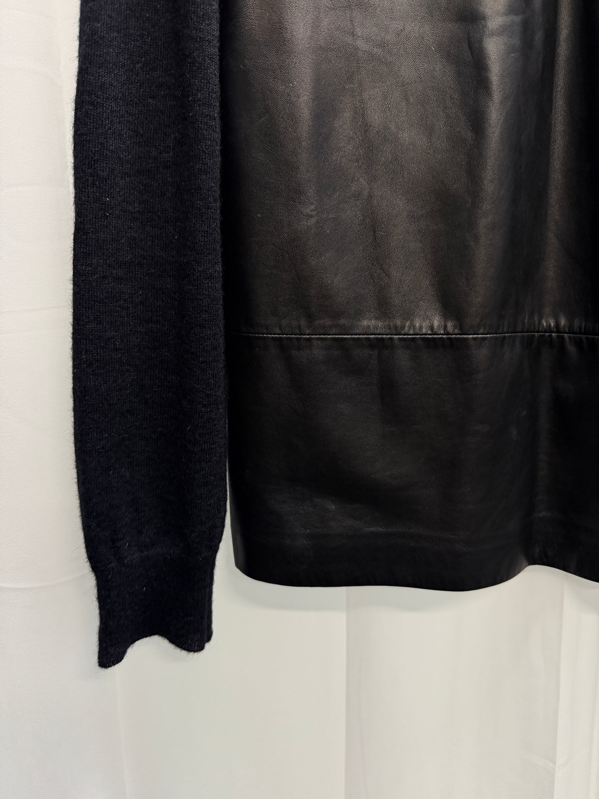 Prada 2009 Leather Front Mohair Knit Sweater (M)