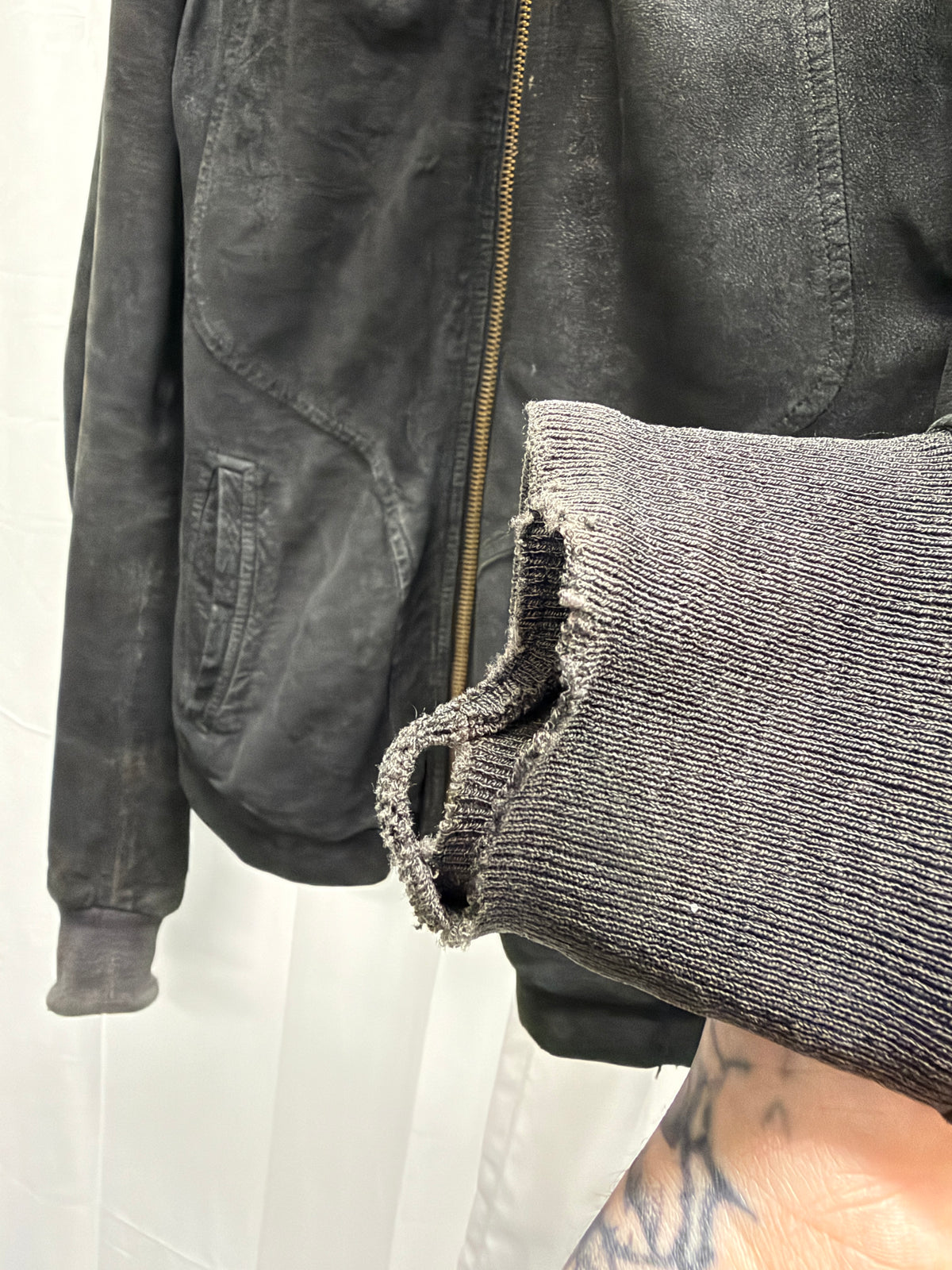 Rick Owens 2014 Blistered Lambskin Intarsia Jacket (M)