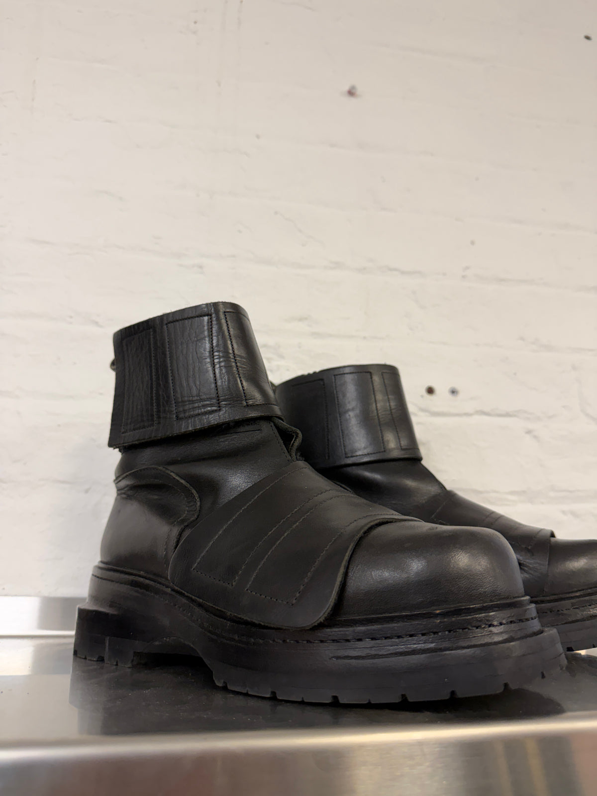 Dirk Bikkembergs AW96 Velcro Strap Moto Boots (42)