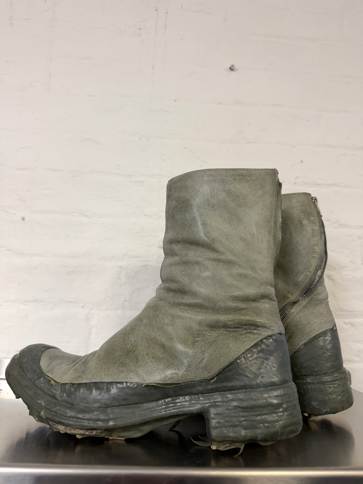 Carol Christian Poell Dripped Kangaroo Leather Tornado Boots (43)