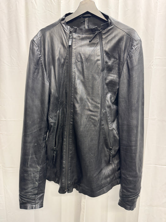 barbara i gongini zip thumbhole leather jacket