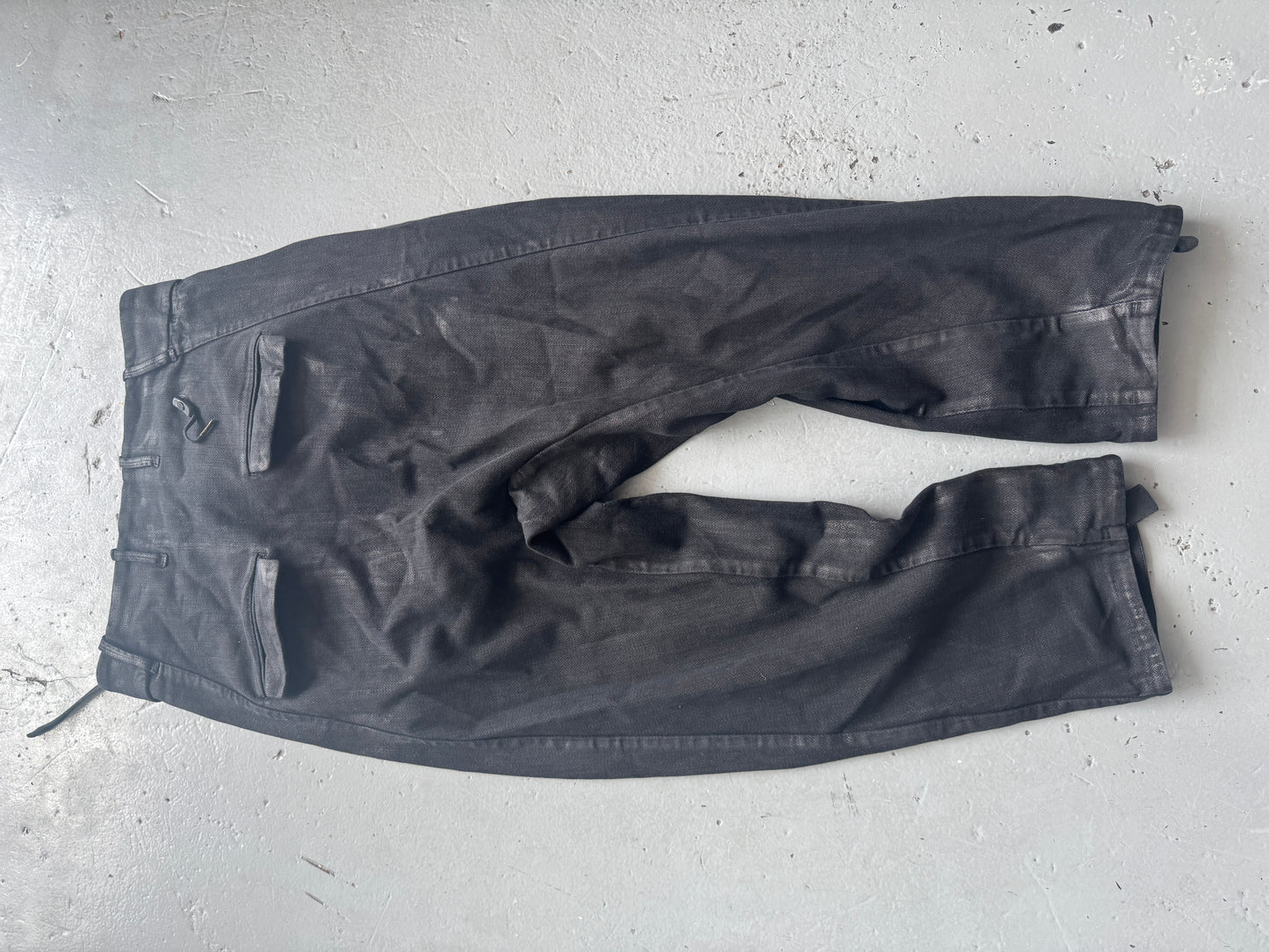 boris bidjan saberi p2.1 coated denim wide trouser