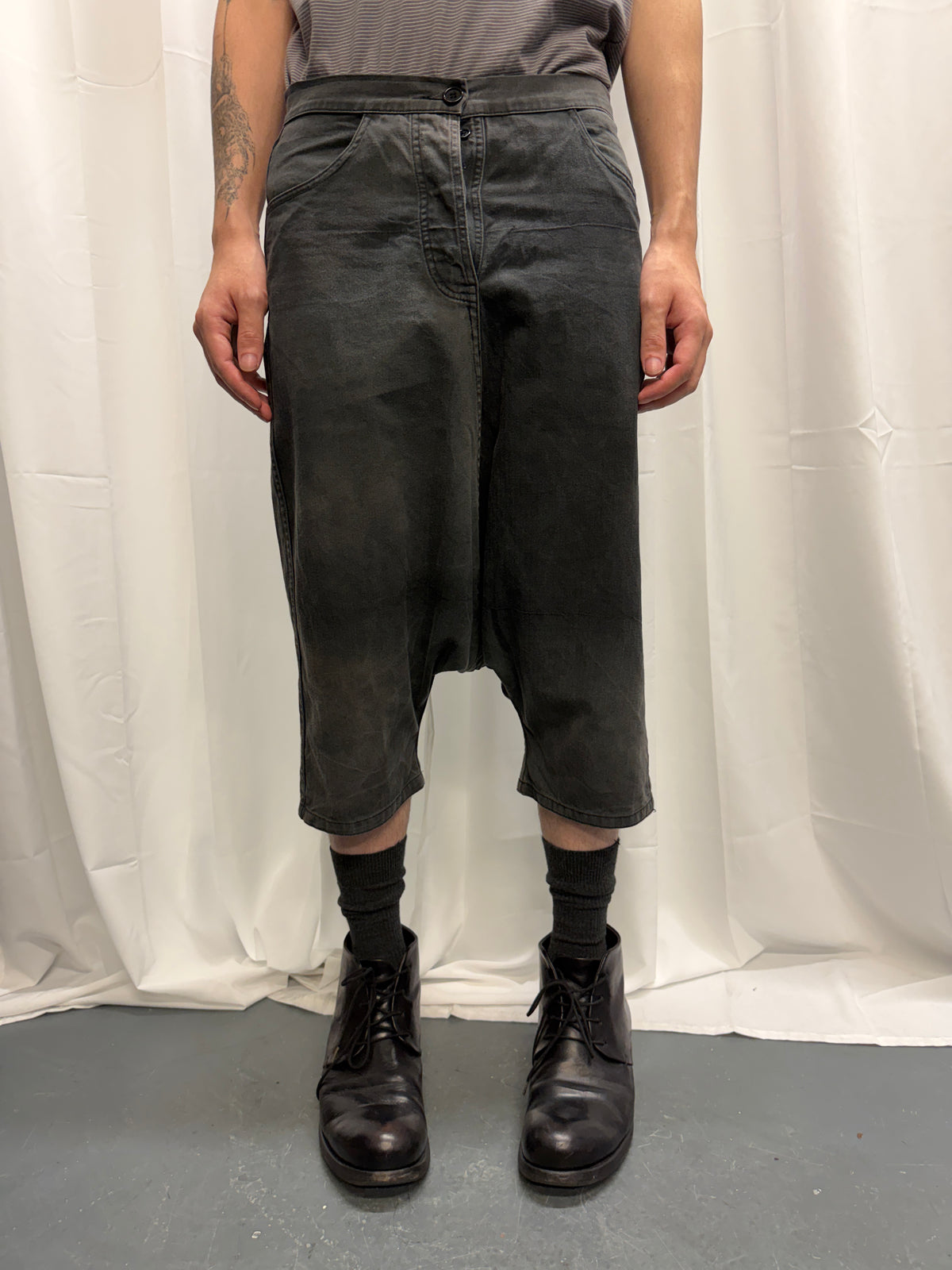 Marc Le Bihan Overdye Textile Drop Crotch Trouser
