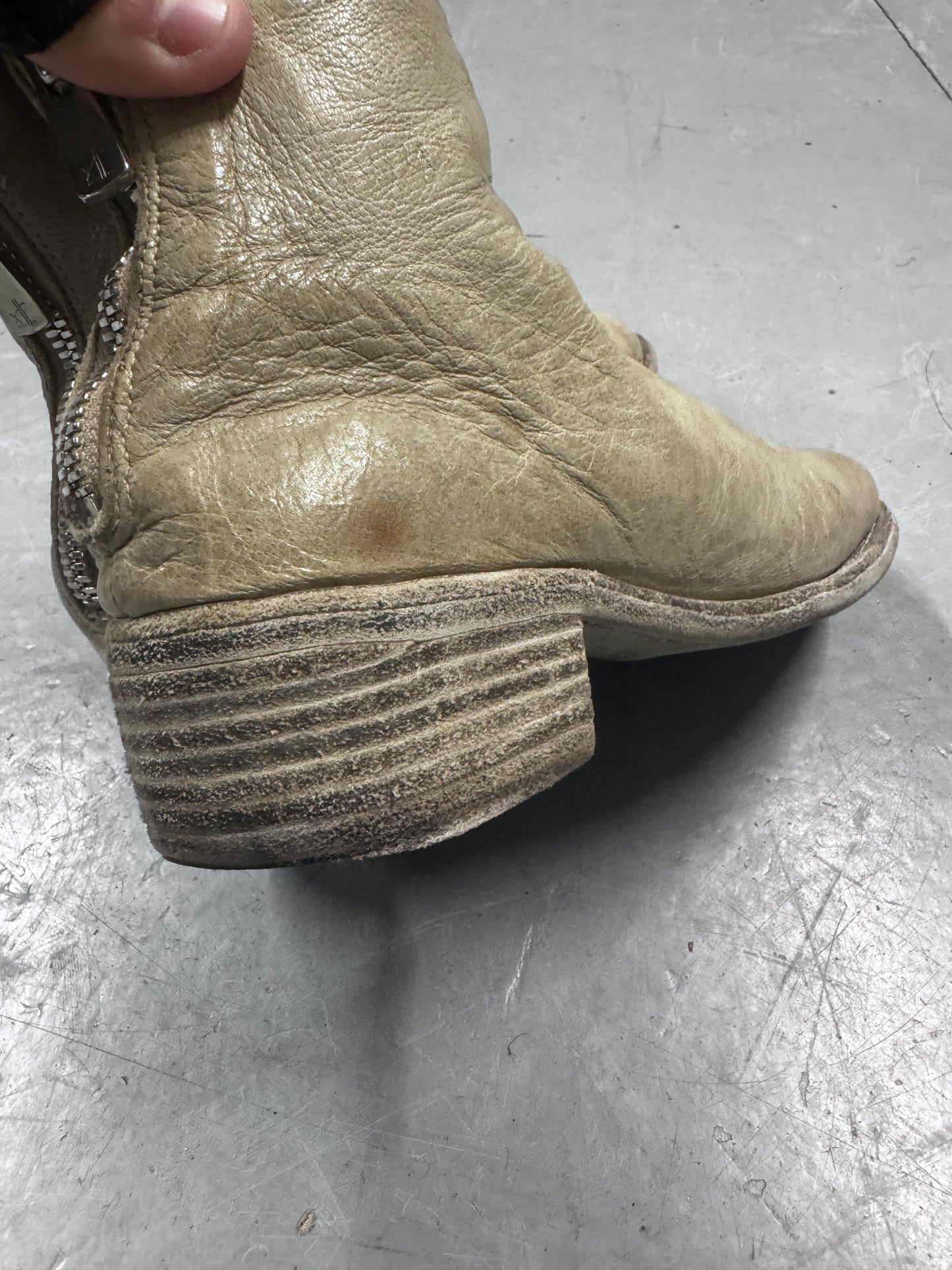 Guidi Mid Grey Backzip Boots