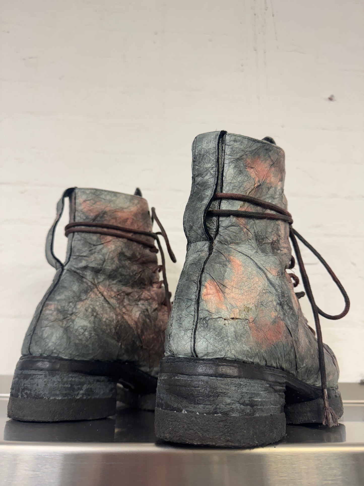 Carol Christian Poell PACAL Paper Dart Leather Combat Boots