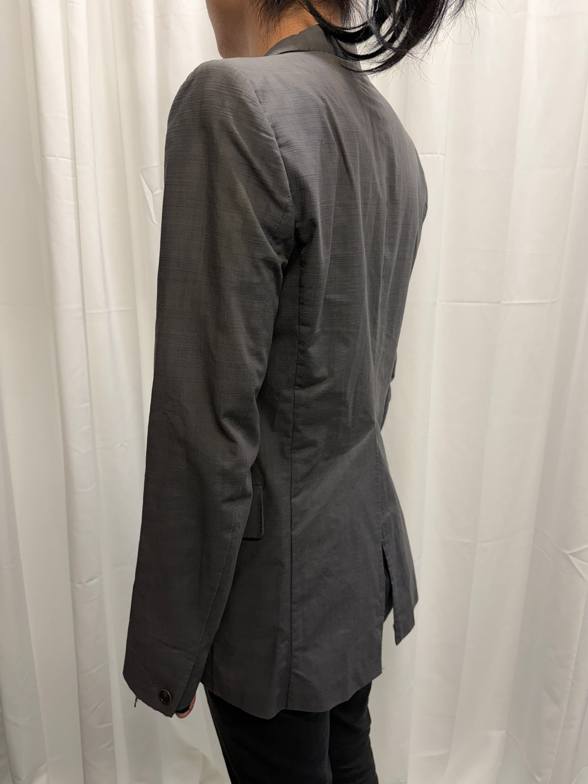 Carol Christian Poell SS06 'GM/2098 ORDER/109' Yellow Overlock Stitch Single Button Blazer (S)