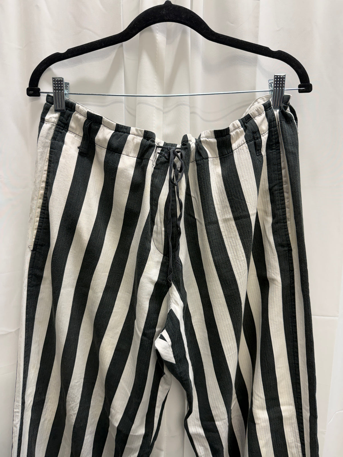 Ann Demeulemeester SS08 Wide Leg Striped Drawstring Trousers