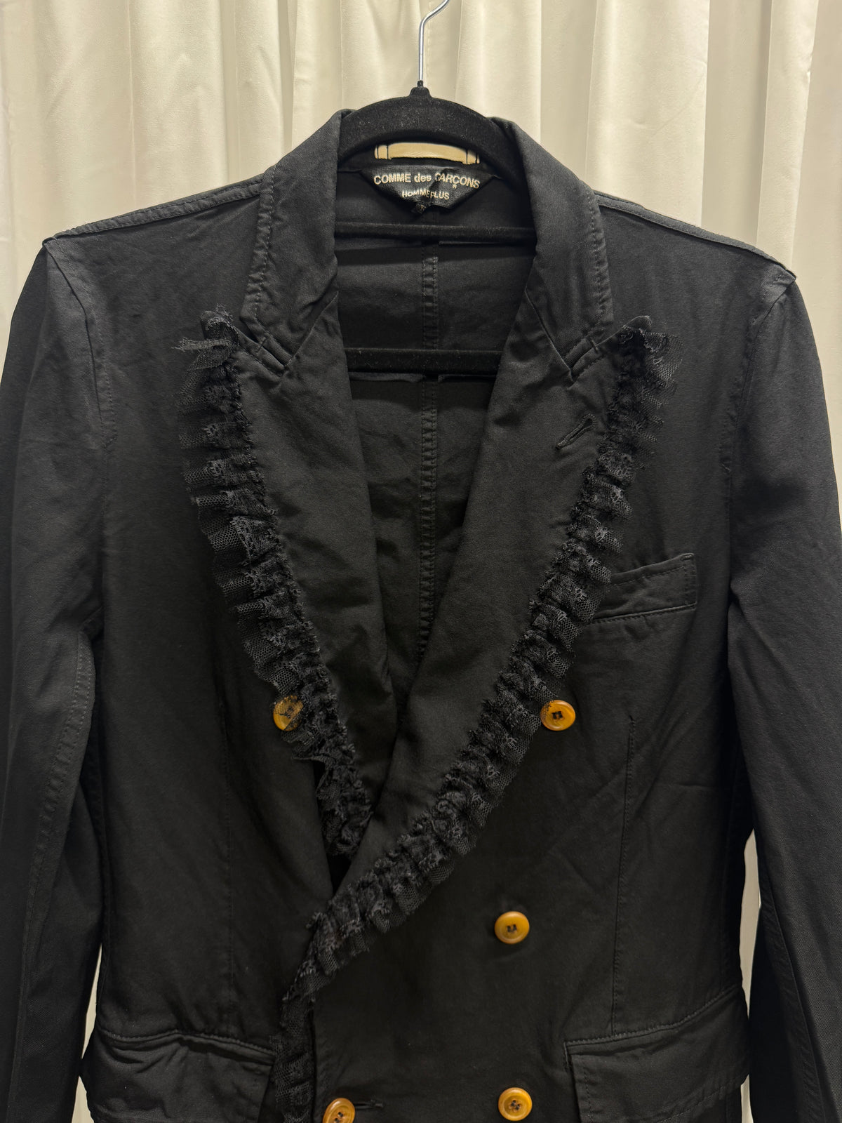 Comme Des Garcons Homme Plus AW10 Protection Boiled Poly Frilled Blazer