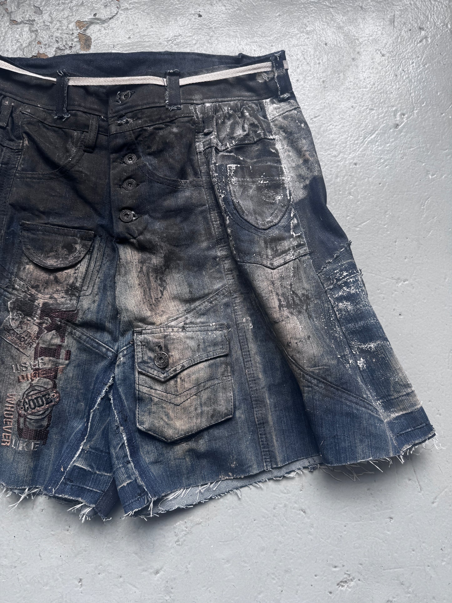 kai ghattaura coated denim shorts