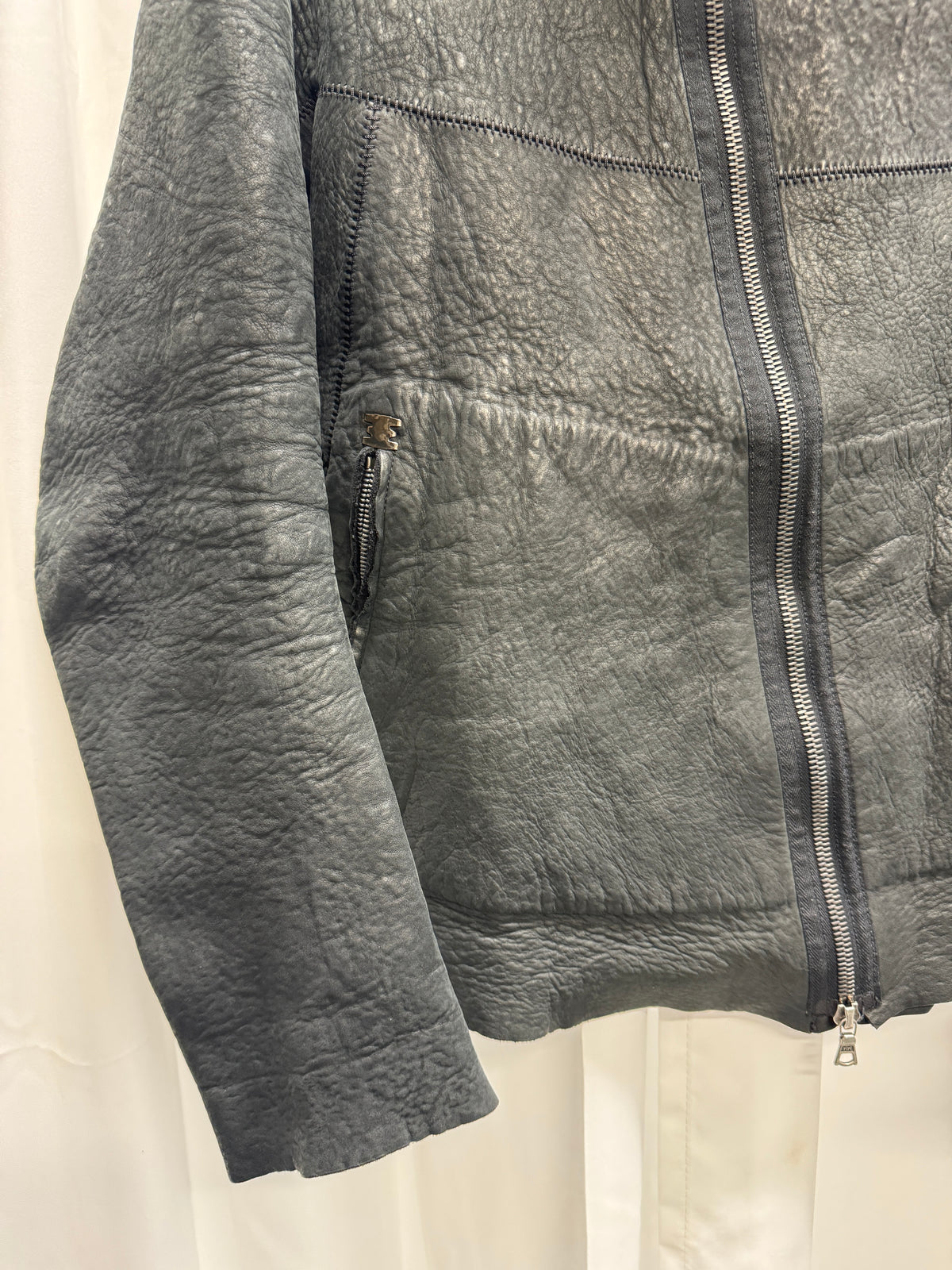 Isaac Sellam Black Textured Leather Jacket