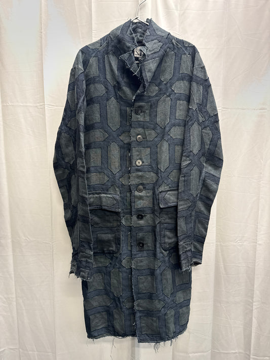 zam barrett patterned curve sleeve coat