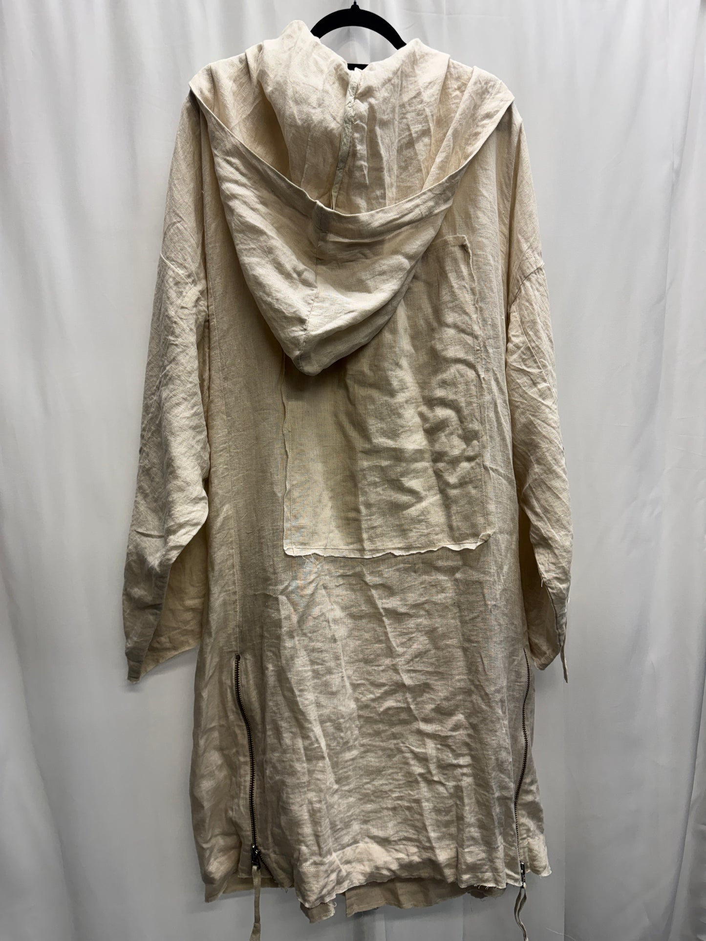 Barbara I Gongini Harness Bondage Asymmetrical Hooded Linen Coat