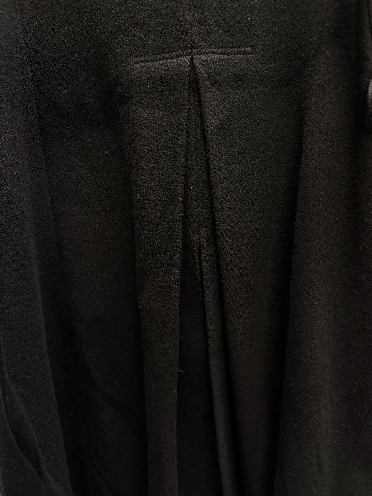 Ann Demeulemeester Early 2000s Satin Trim High Buttoning Wool Coat (S)