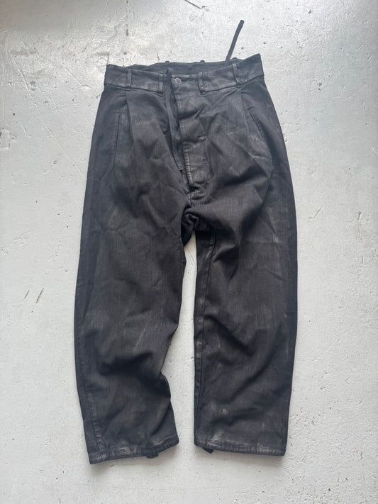 boris bidjan saberi p2.1 coated denim wide trouser