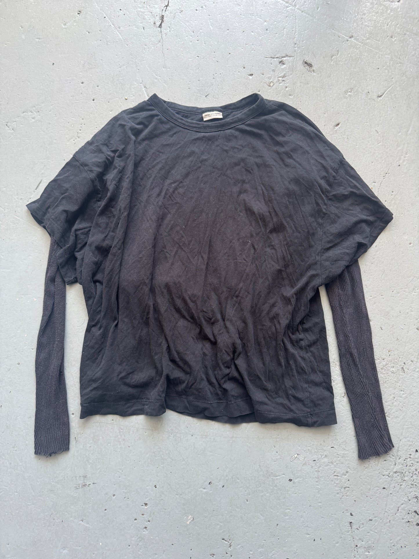 dries van noten cashmere blend stretch layered tee