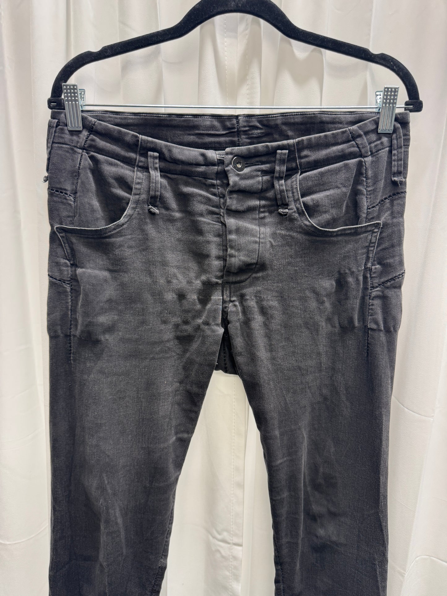 Zam Barrett Stretch Denim Overlocked Extended Leg Jeans