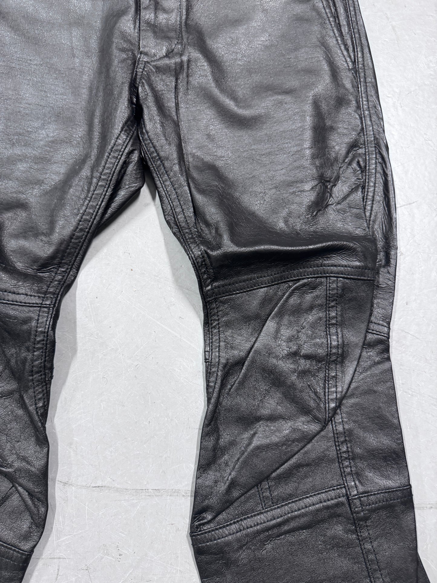 Comme Des Garçons Shirt Twist Leg Moto Leather Pants