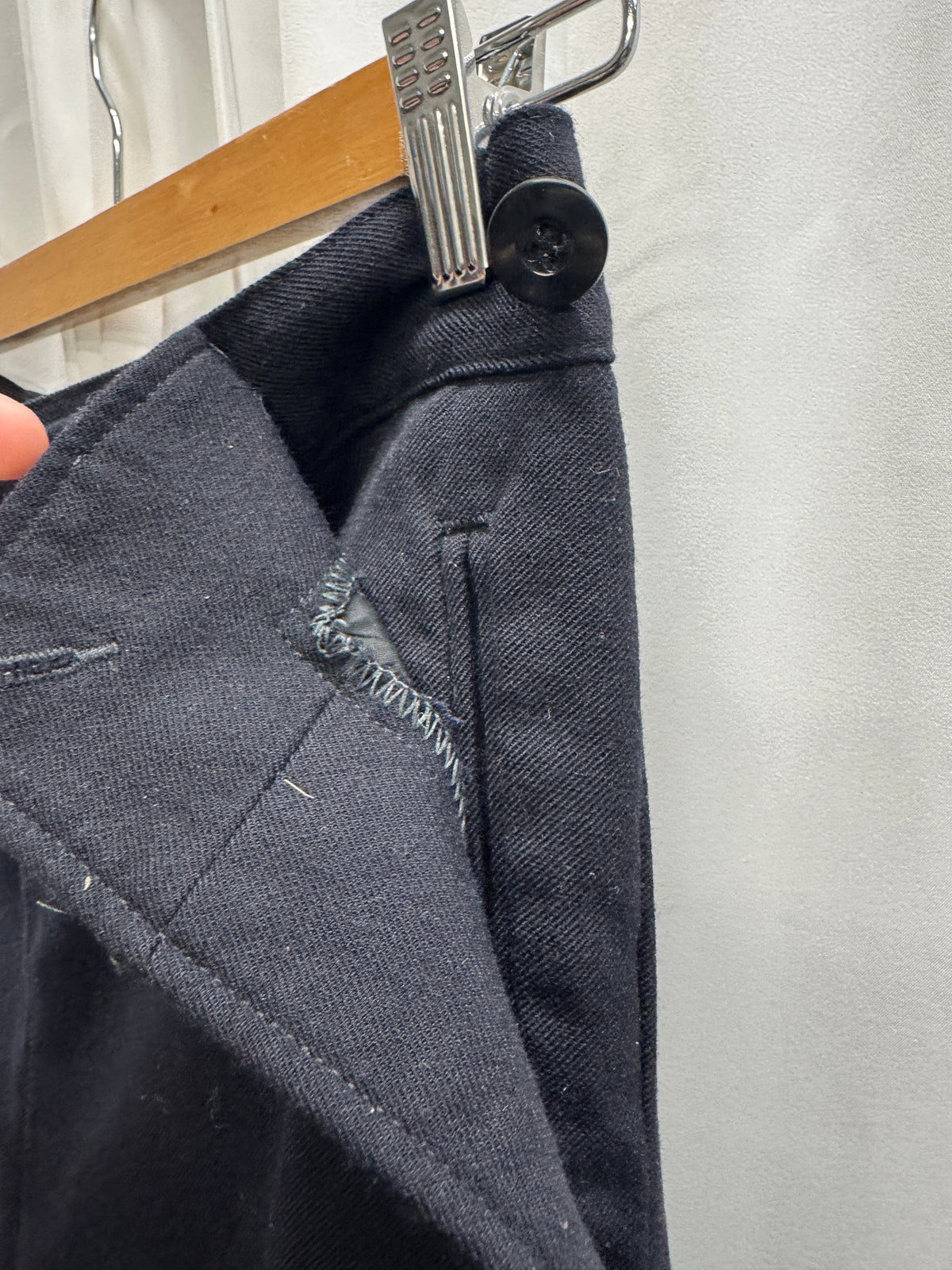 Vintage German Military Navy Buttoned Wool Trousers