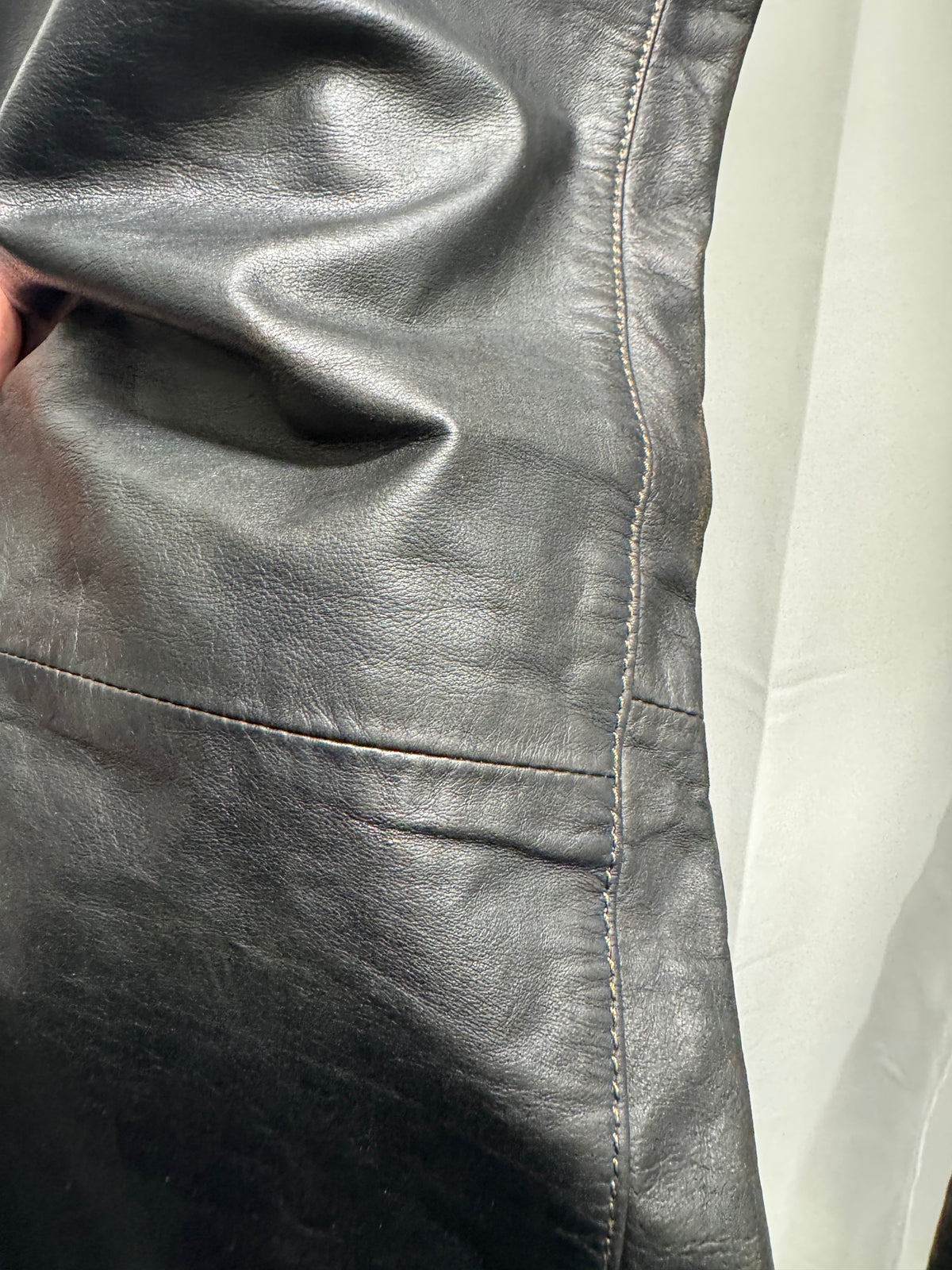 Dries Van Noten early-2000s black leather trousers