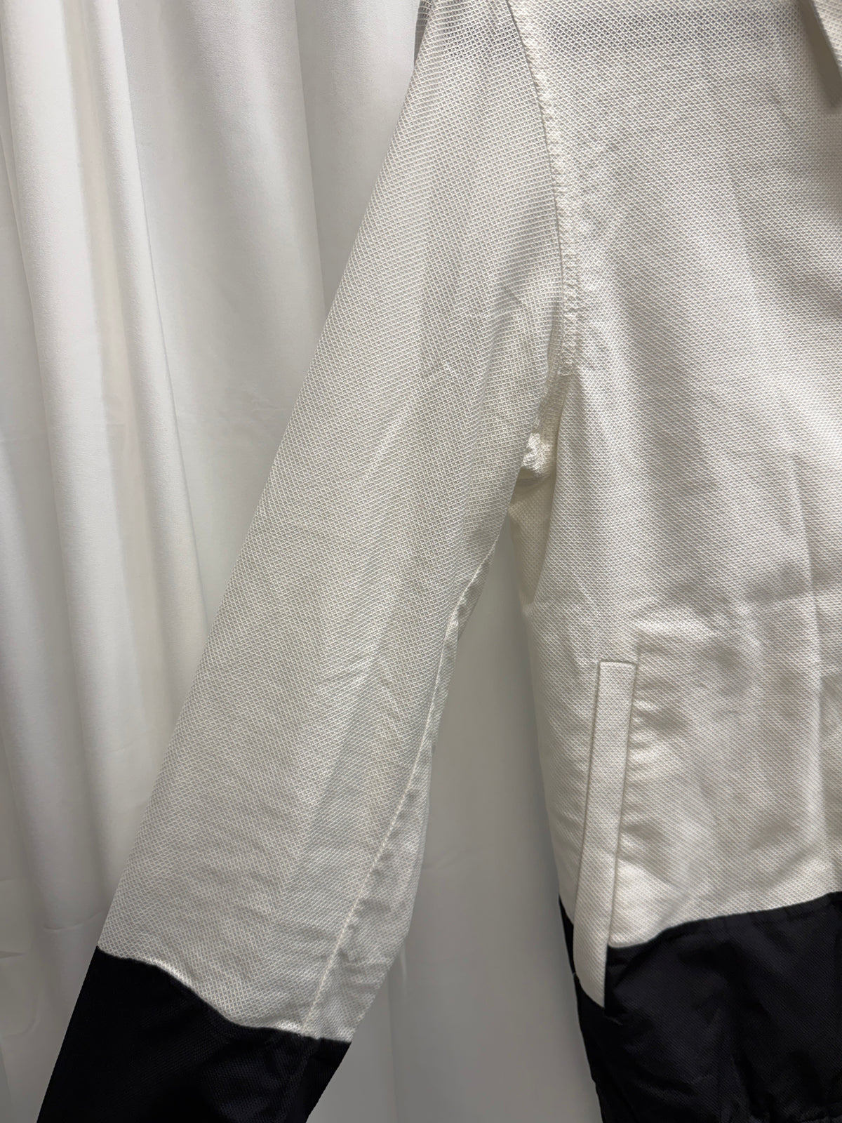 Jil Sander SS13–SS14 Cotton Mesh Shirt Jacket with Black Contrast Panels (S)