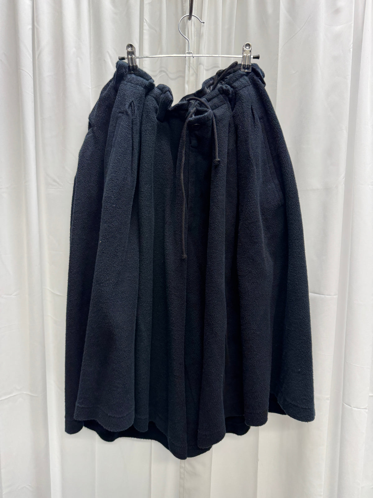 Yohji Yamamoto Pour Homme Heavy Wool Drawstring Wide Shorts