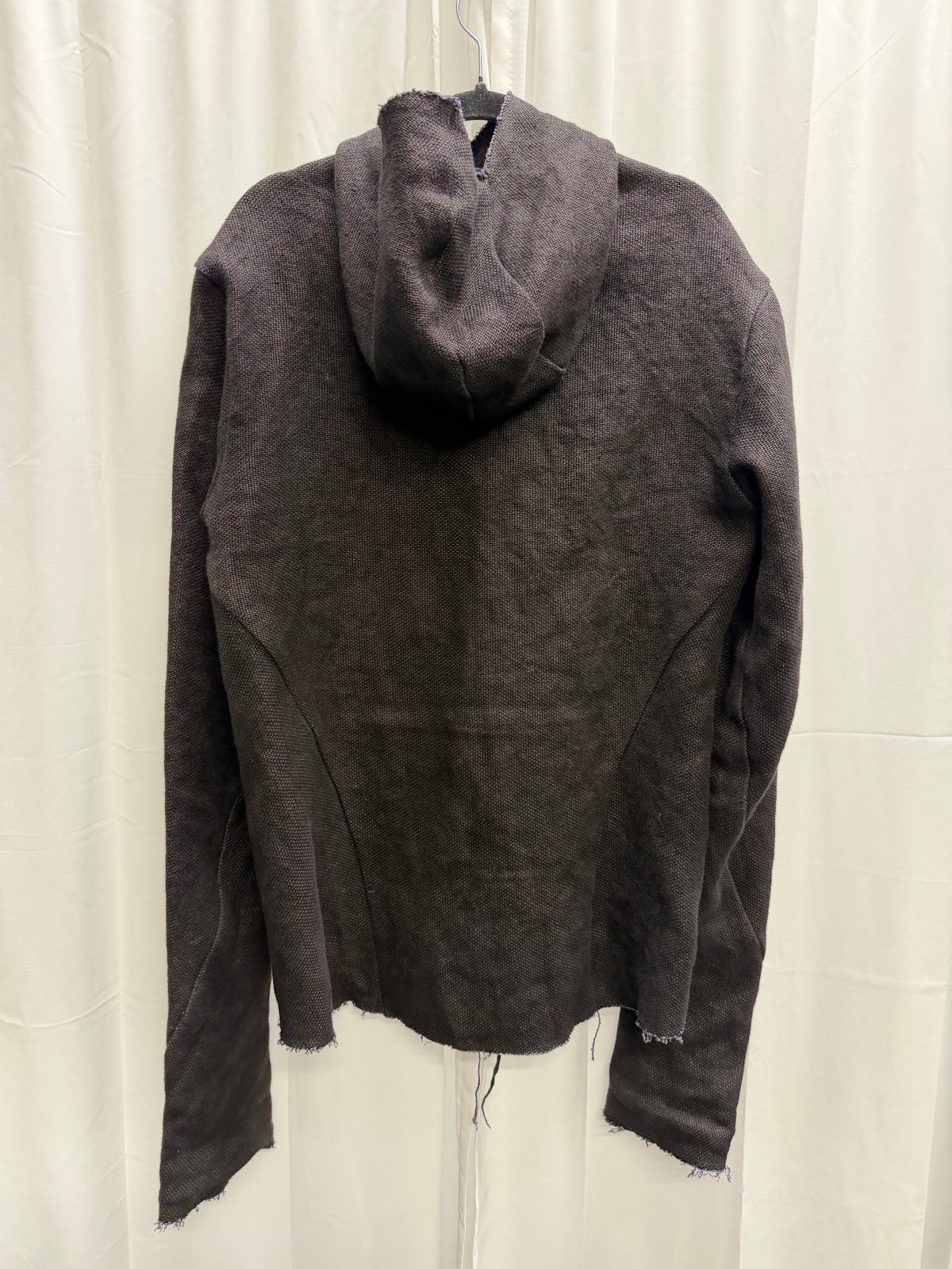 m.a+ Thick Linen Hooded One-Piece Aviator Jacket — Charcoal Black (L)