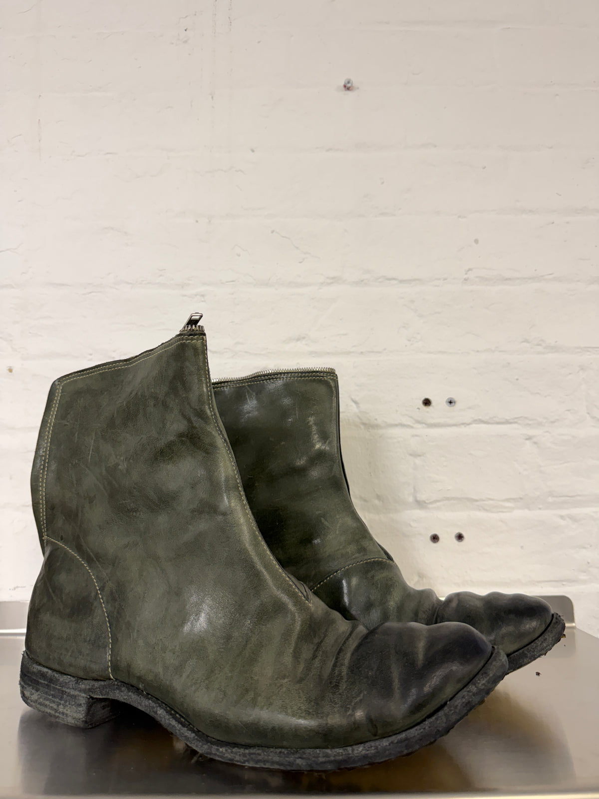 Carol Christian Poell Horse Leather Full Zip Boots (43)