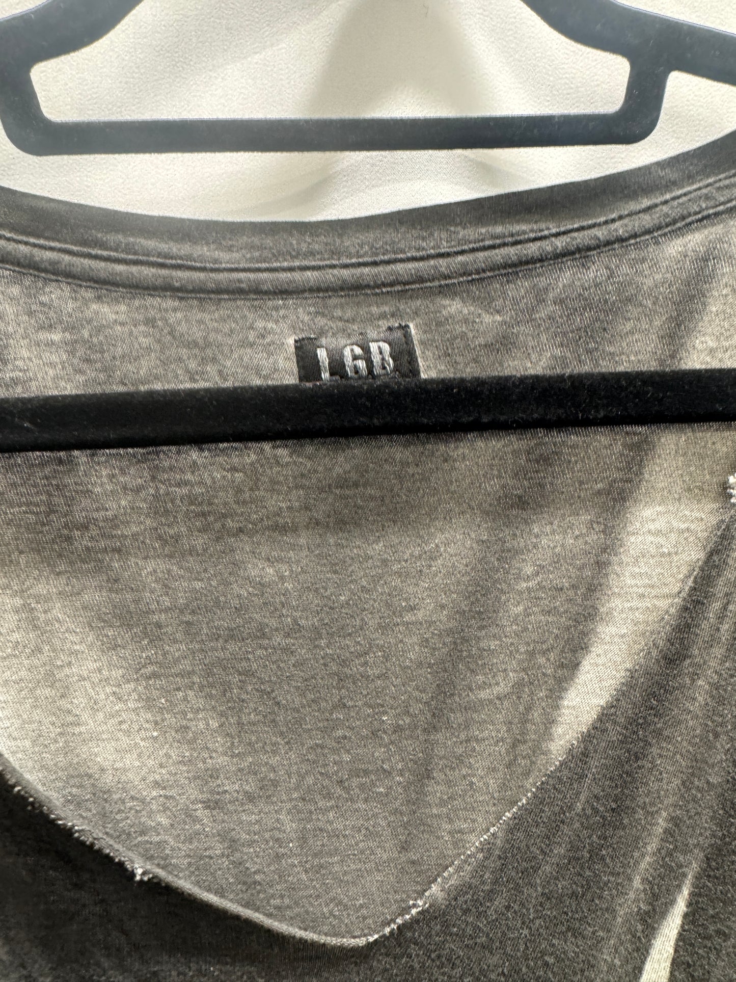 LGB Crease Dye Slice Neck Longsleeve Top