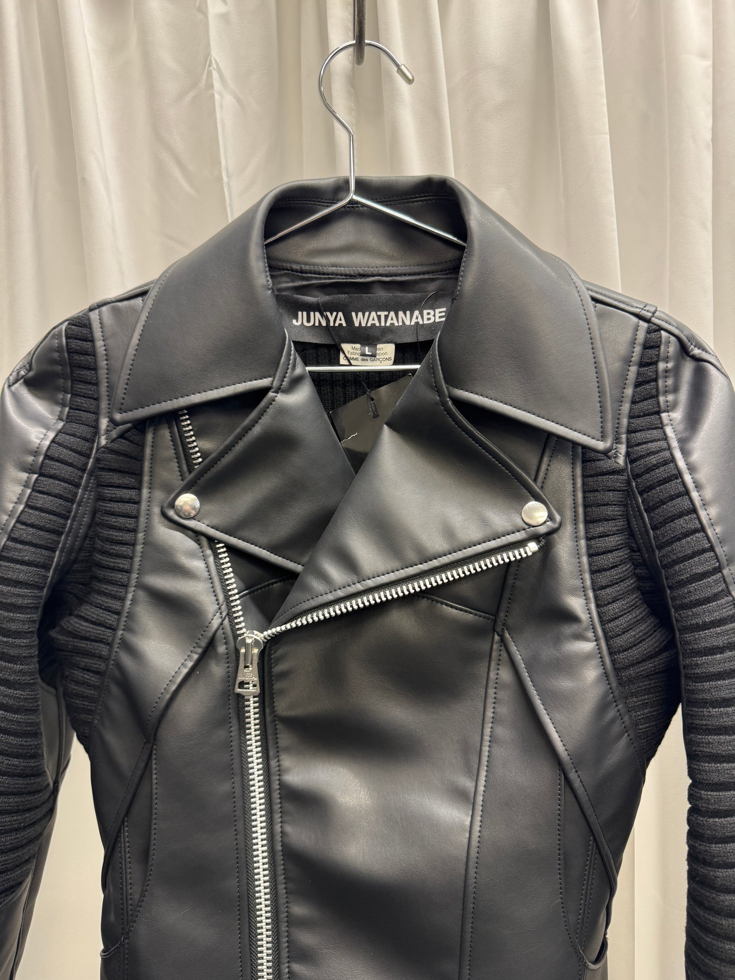 Junya Watanabe AW25 Pleather Rib Insert Moto Jacket