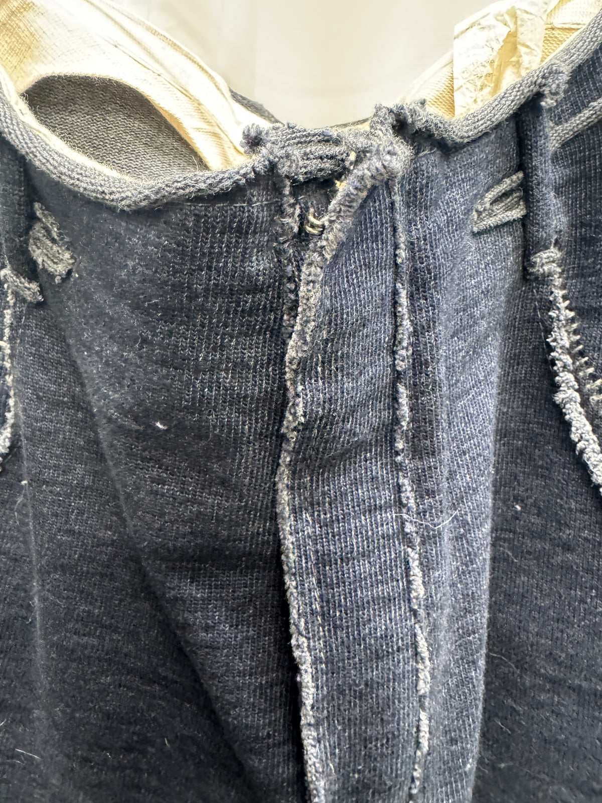 taichi murakami long overlocked stretch straight cotton trouser
