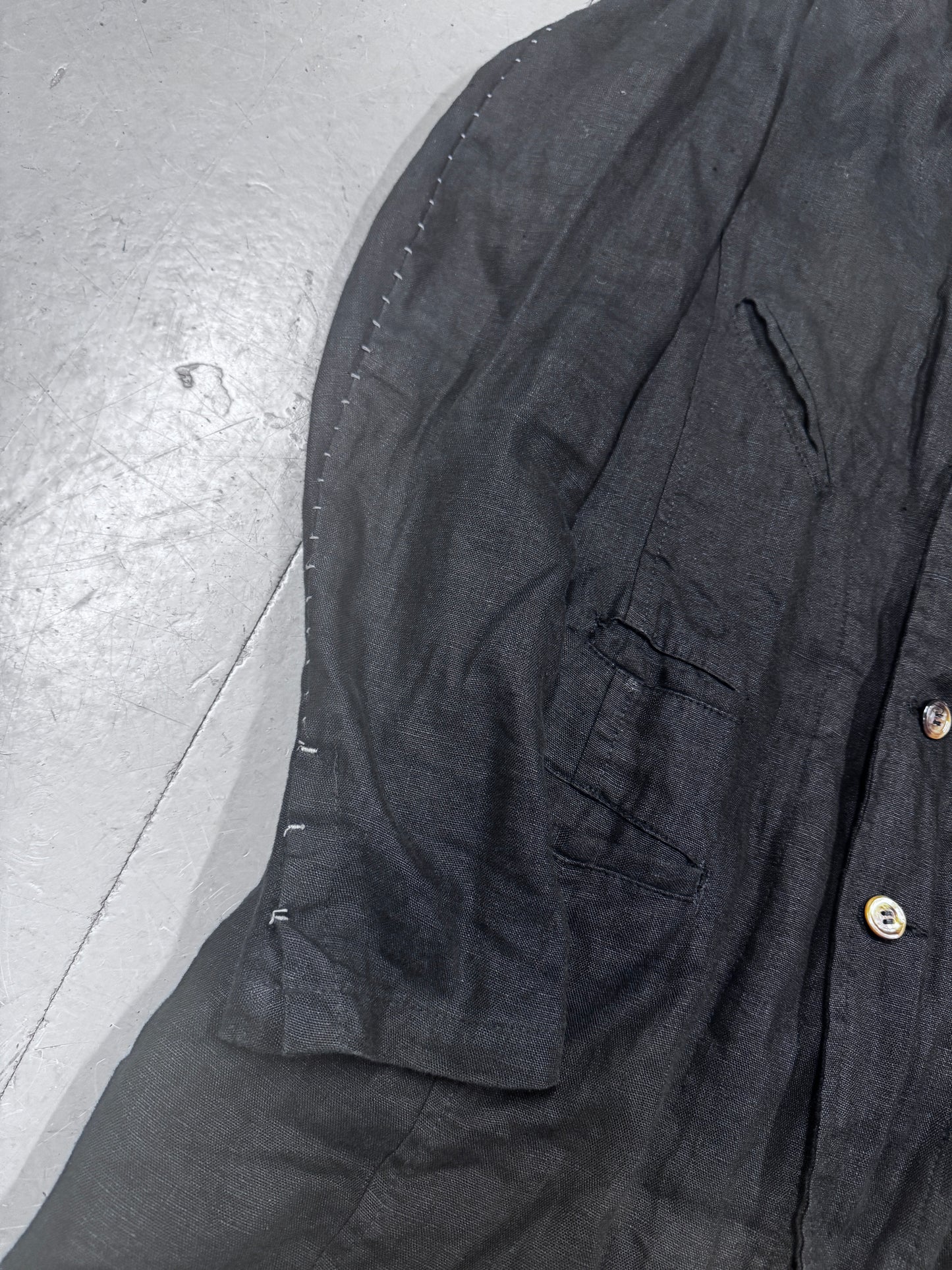 Kmrii Scar Stitch Linen Overcoat