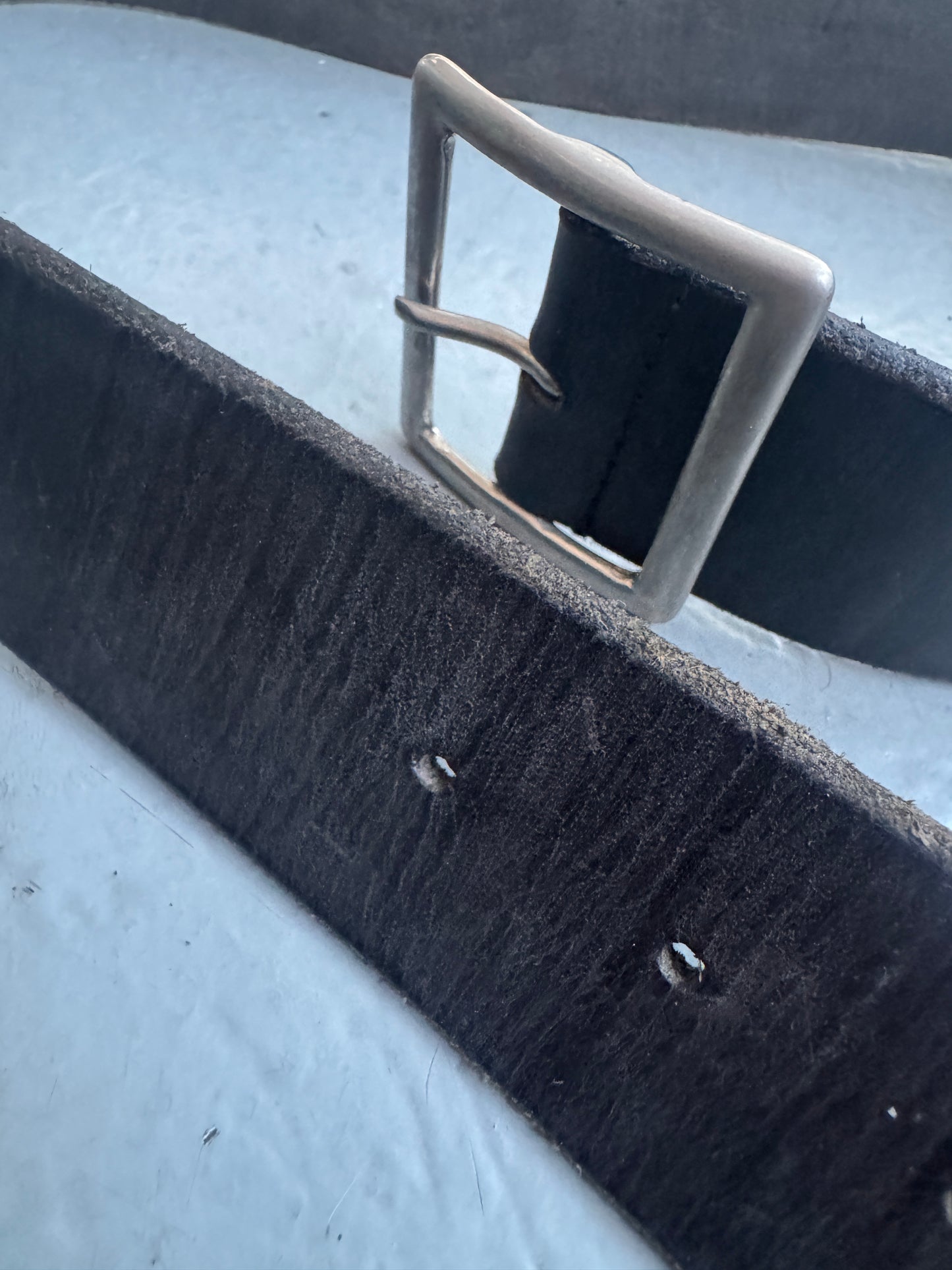 english textured leather belt