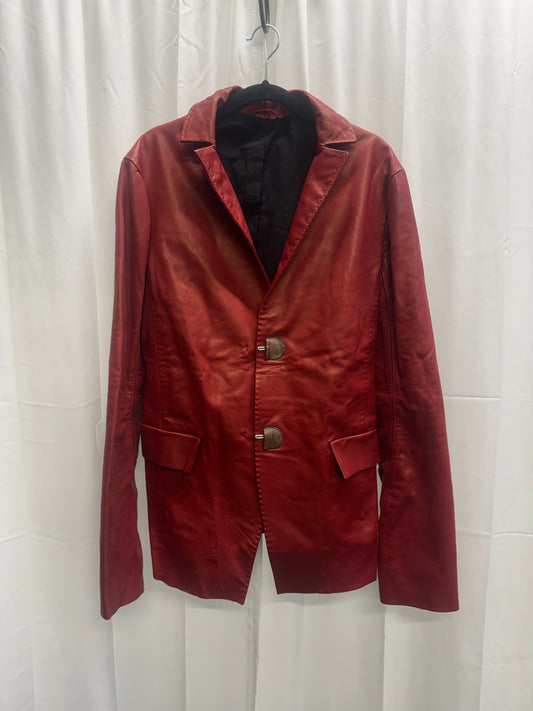 YOHAN SERFATY — In-Carnation AW09 Red Calfskin Clasped Blazer