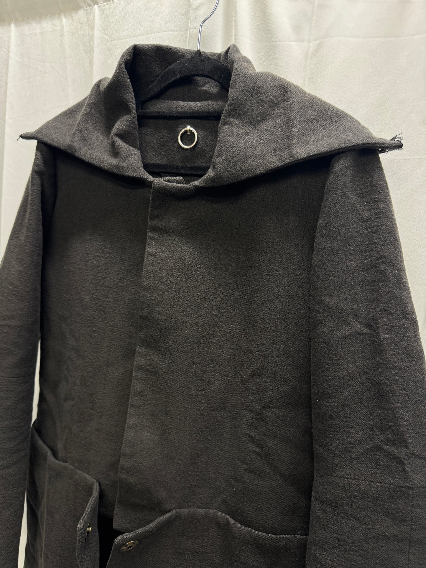 s/stere thick cashmere blend wing collar split coat
