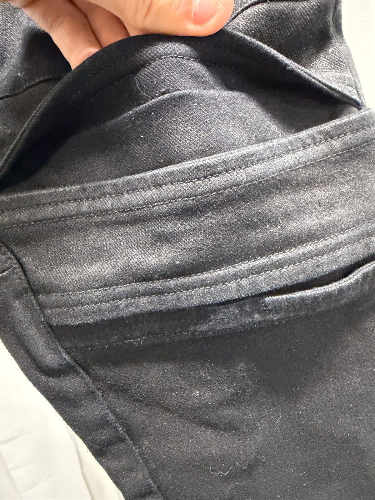 Julius 7 Permanent Collection Gas Rider Moto Waxed Twisted Jeans (S)