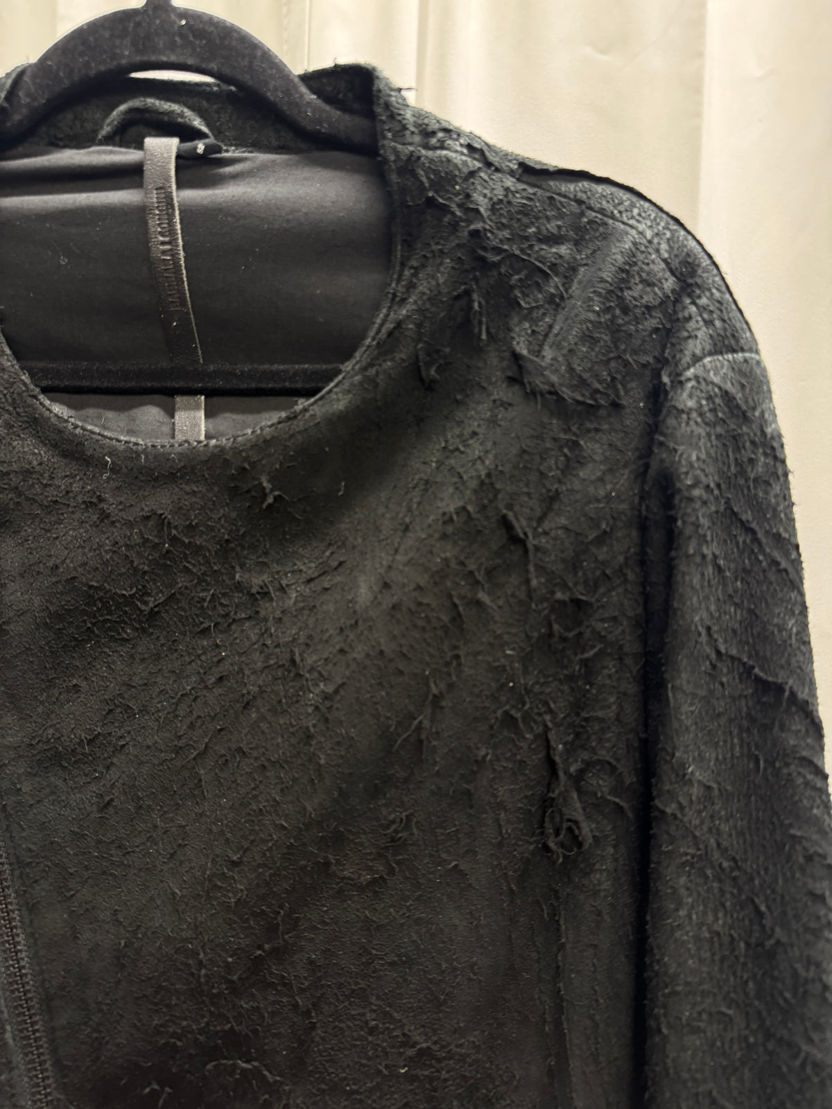 Barbara í Gongini Reverse Sheepskin Asymmetrical Leather Jacket