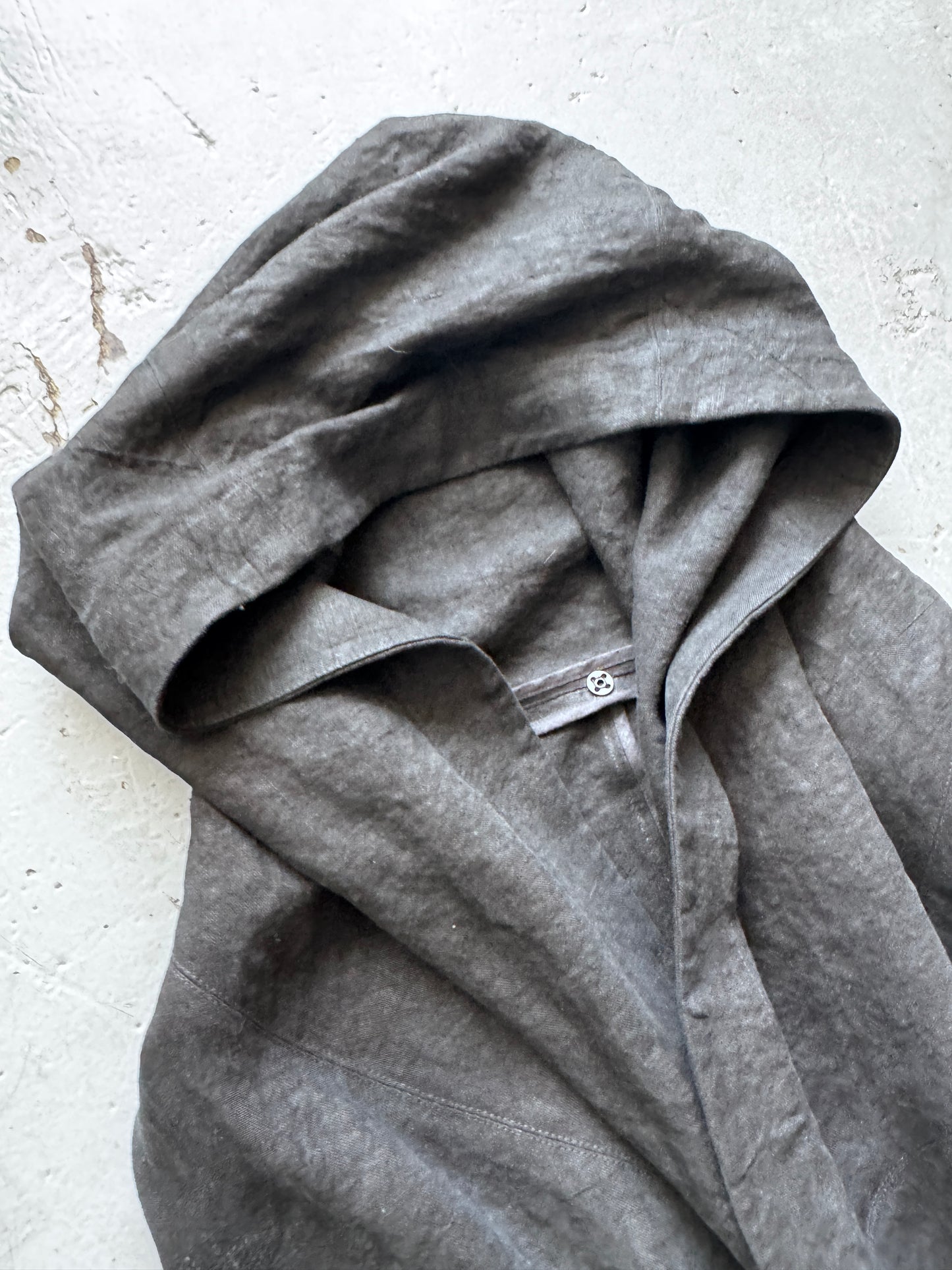 isabel benenato heavy linen hooded vest
