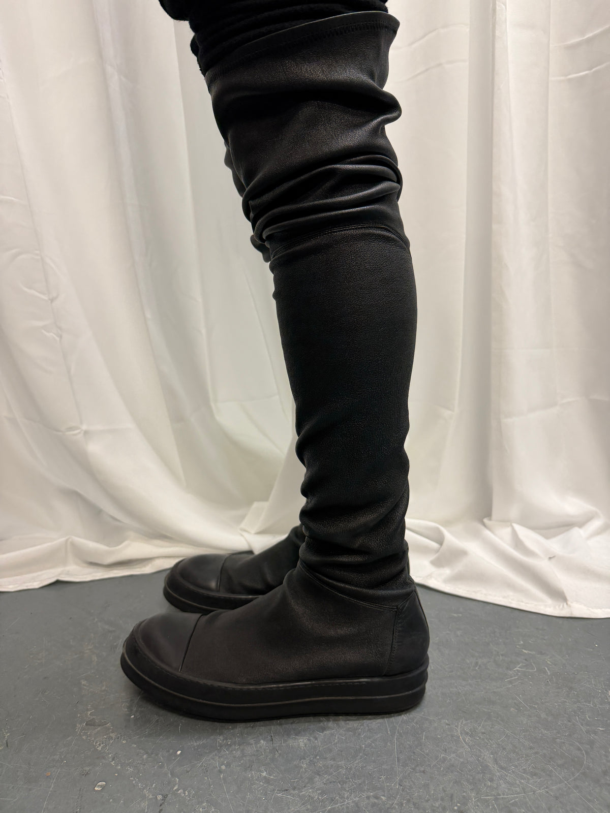 Rick Owens Elongated Stretch Leather Sock Ramones