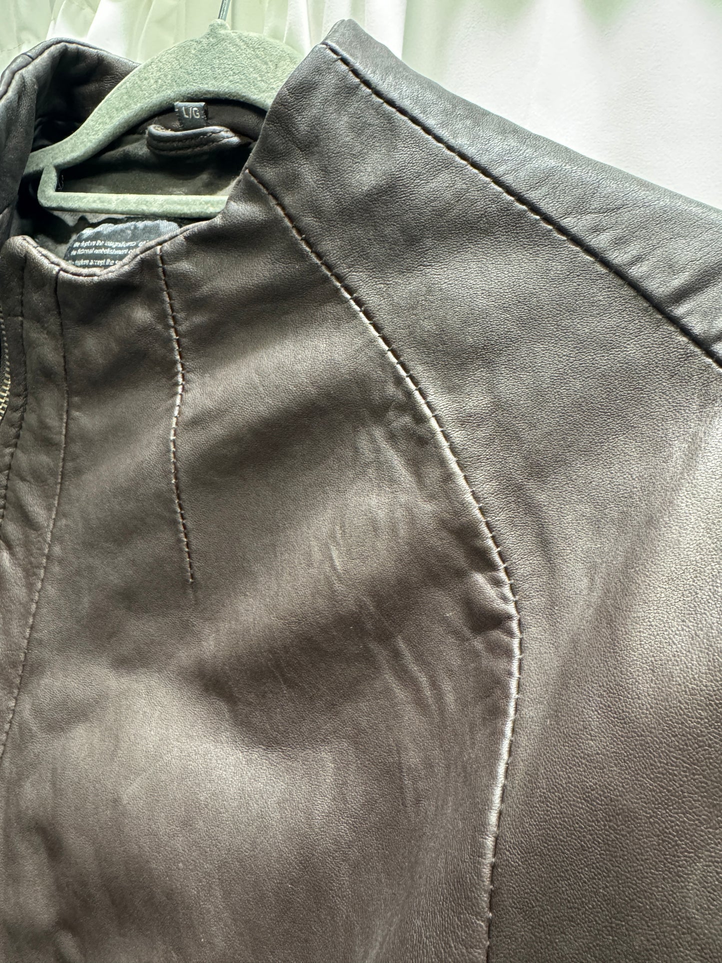 julius leather overlocked asymmetric zipper jacket