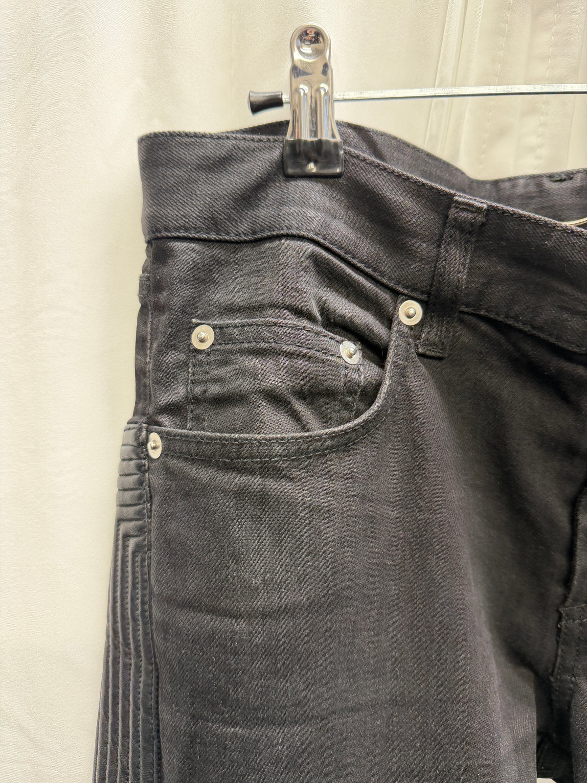 Saint Laurent Paris AW14 D04 Multi-Zip Leather Panel Biker Jeans
